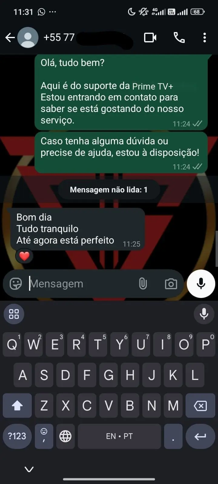 Depoimento de cliente no WhatsApp 1