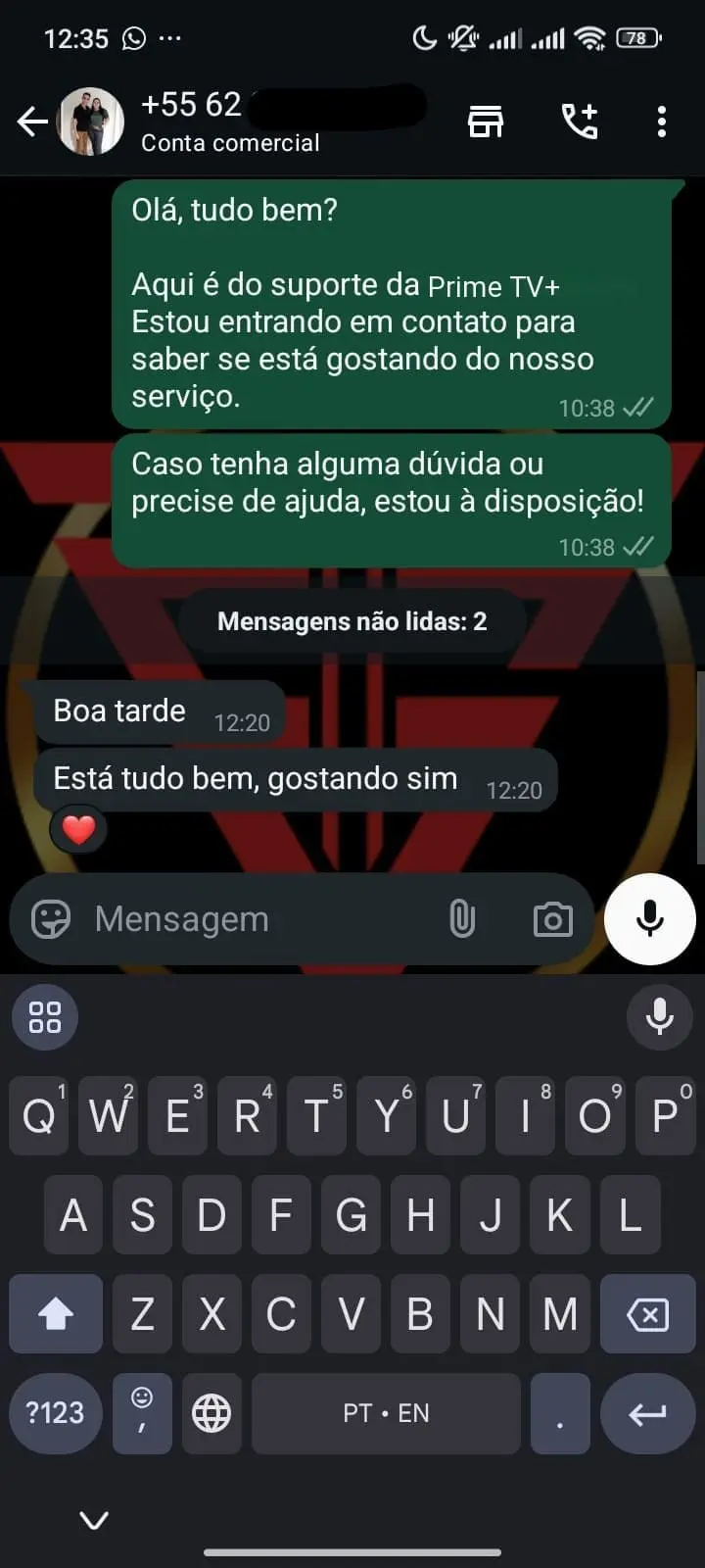Depoimento de cliente no WhatsApp 2