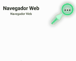 Passo a passo: toque nos 3 pontinhos e depois em Abrir no navegador